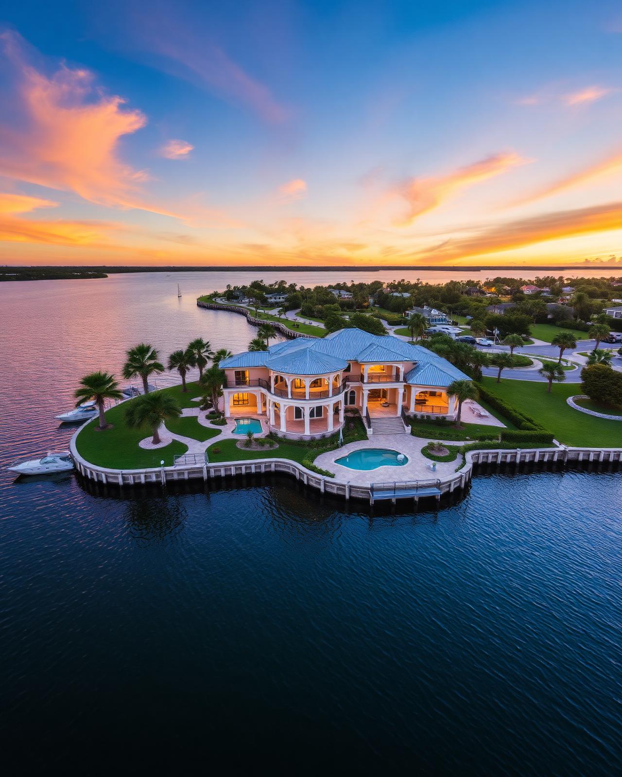 Cinematic aerial photo