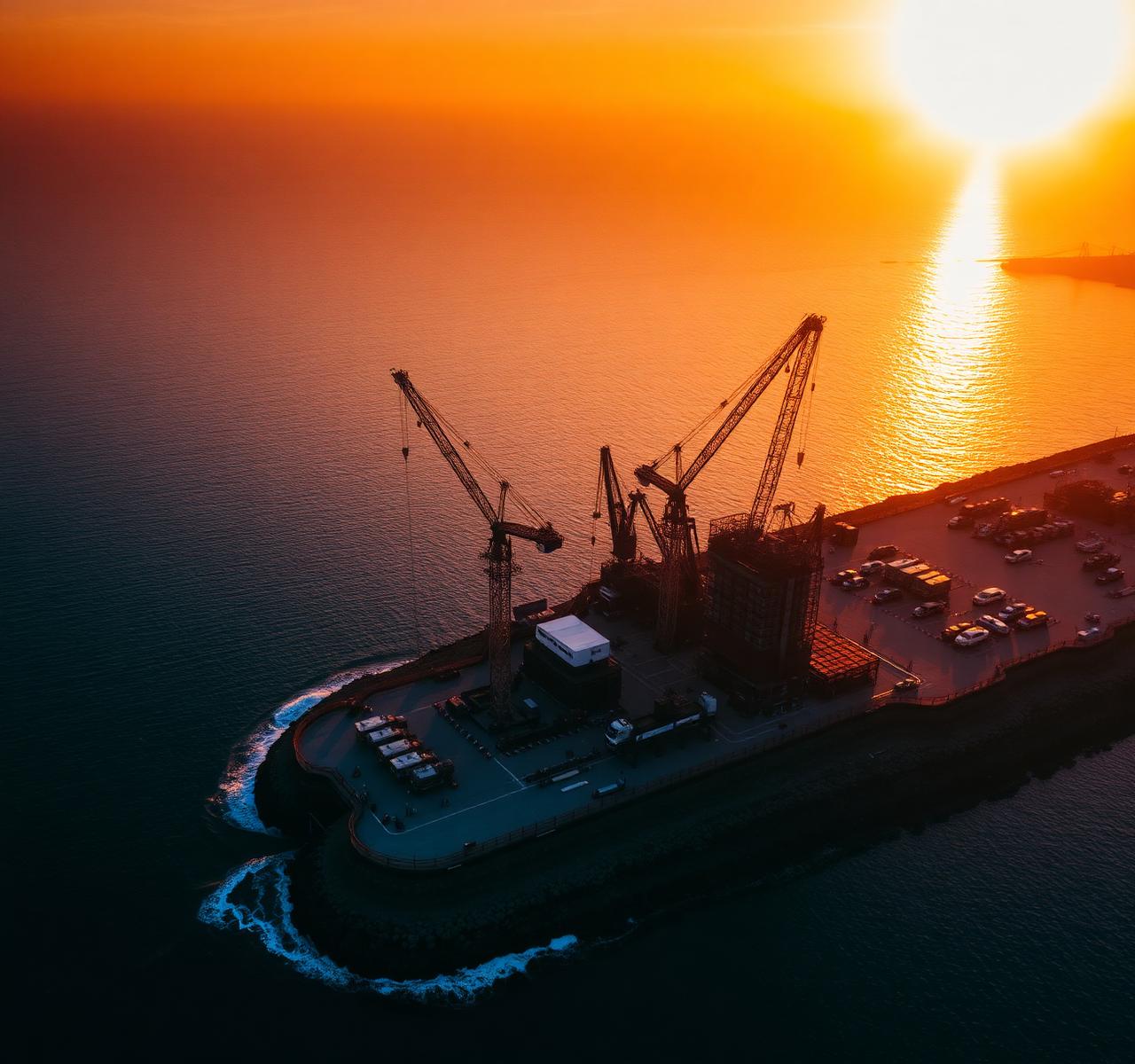 Construction sunset